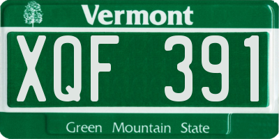 VT license plate XQF391