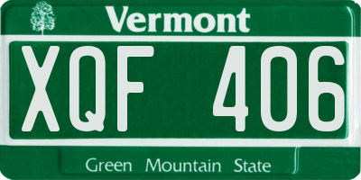 VT license plate XQF406