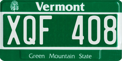 VT license plate XQF408