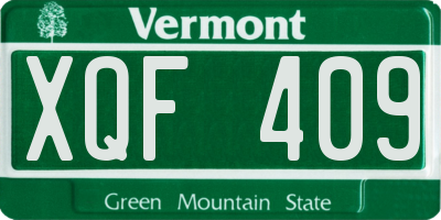 VT license plate XQF409