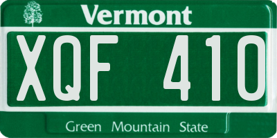 VT license plate XQF410