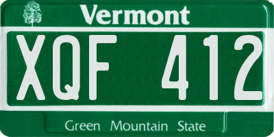 VT license plate XQF412