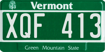 VT license plate XQF413