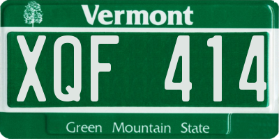 VT license plate XQF414