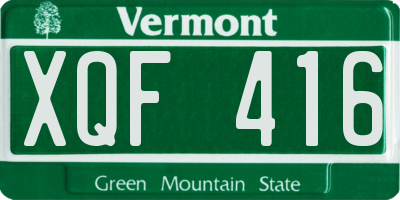VT license plate XQF416
