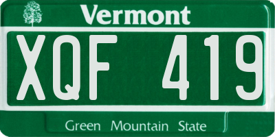 VT license plate XQF419