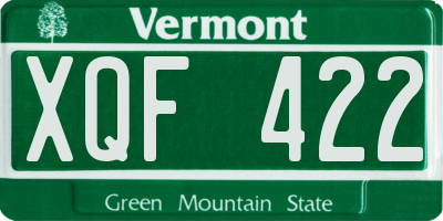 VT license plate XQF422