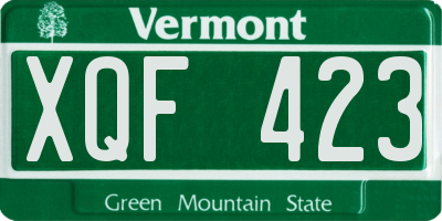 VT license plate XQF423