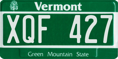 VT license plate XQF427