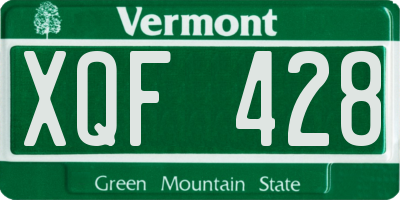 VT license plate XQF428