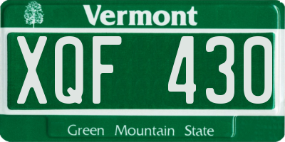 VT license plate XQF430
