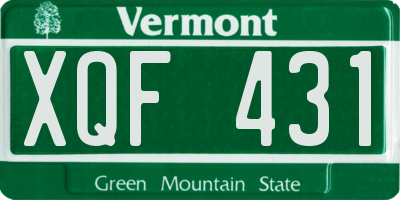 VT license plate XQF431