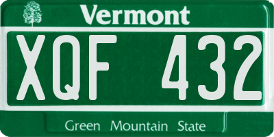 VT license plate XQF432