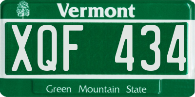 VT license plate XQF434