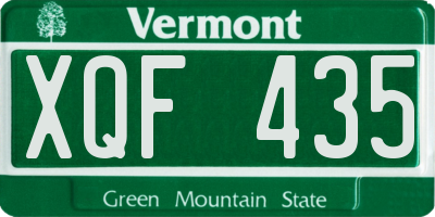 VT license plate XQF435