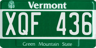 VT license plate XQF436