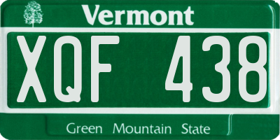 VT license plate XQF438