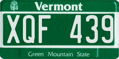 VT license plate XQF439