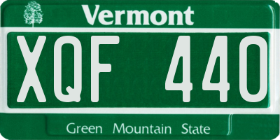VT license plate XQF440