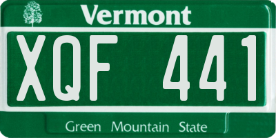 VT license plate XQF441