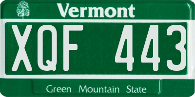 VT license plate XQF443