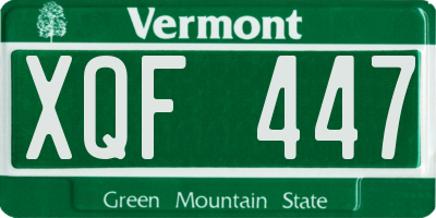 VT license plate XQF447