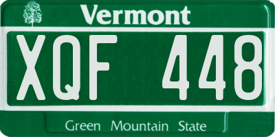 VT license plate XQF448