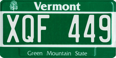 VT license plate XQF449