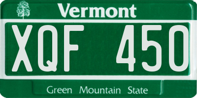 VT license plate XQF450