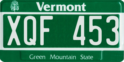 VT license plate XQF453