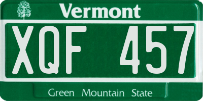 VT license plate XQF457
