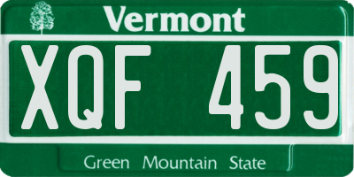 VT license plate XQF459