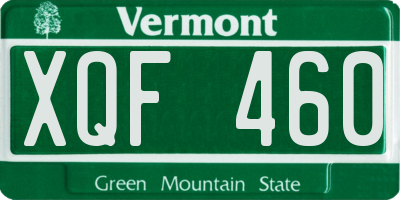 VT license plate XQF460
