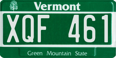 VT license plate XQF461