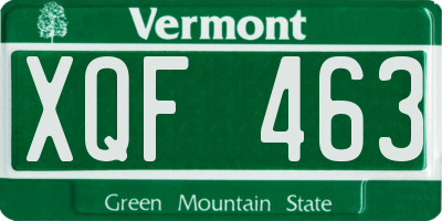 VT license plate XQF463