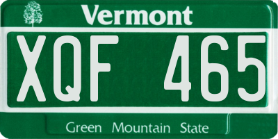 VT license plate XQF465