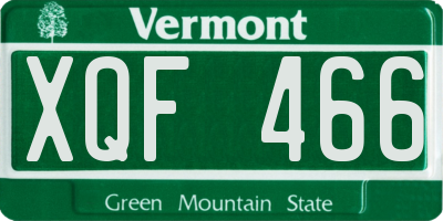 VT license plate XQF466