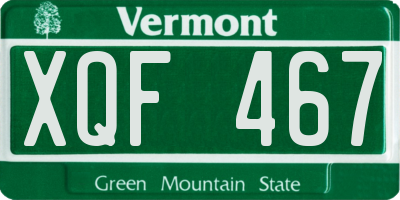 VT license plate XQF467