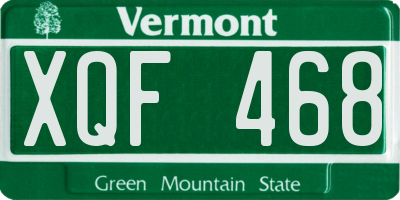 VT license plate XQF468