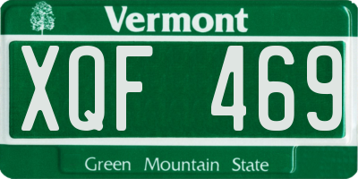 VT license plate XQF469
