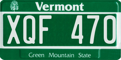 VT license plate XQF470