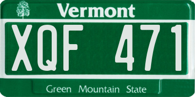 VT license plate XQF471