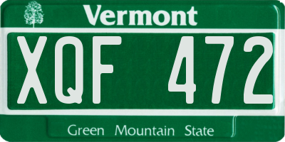 VT license plate XQF472