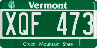 VT license plate XQF473