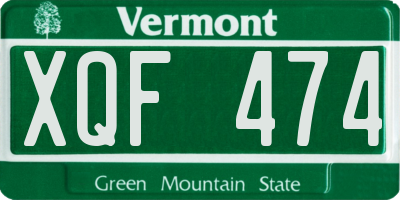 VT license plate XQF474