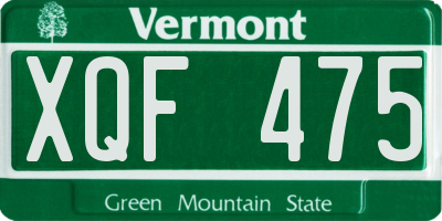 VT license plate XQF475