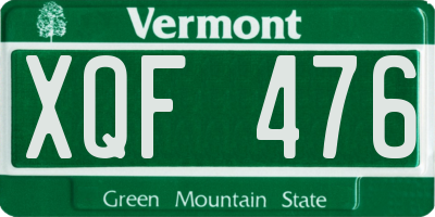 VT license plate XQF476