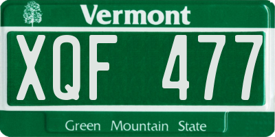 VT license plate XQF477