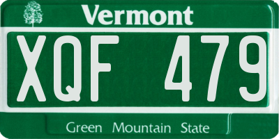 VT license plate XQF479