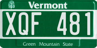 VT license plate XQF481